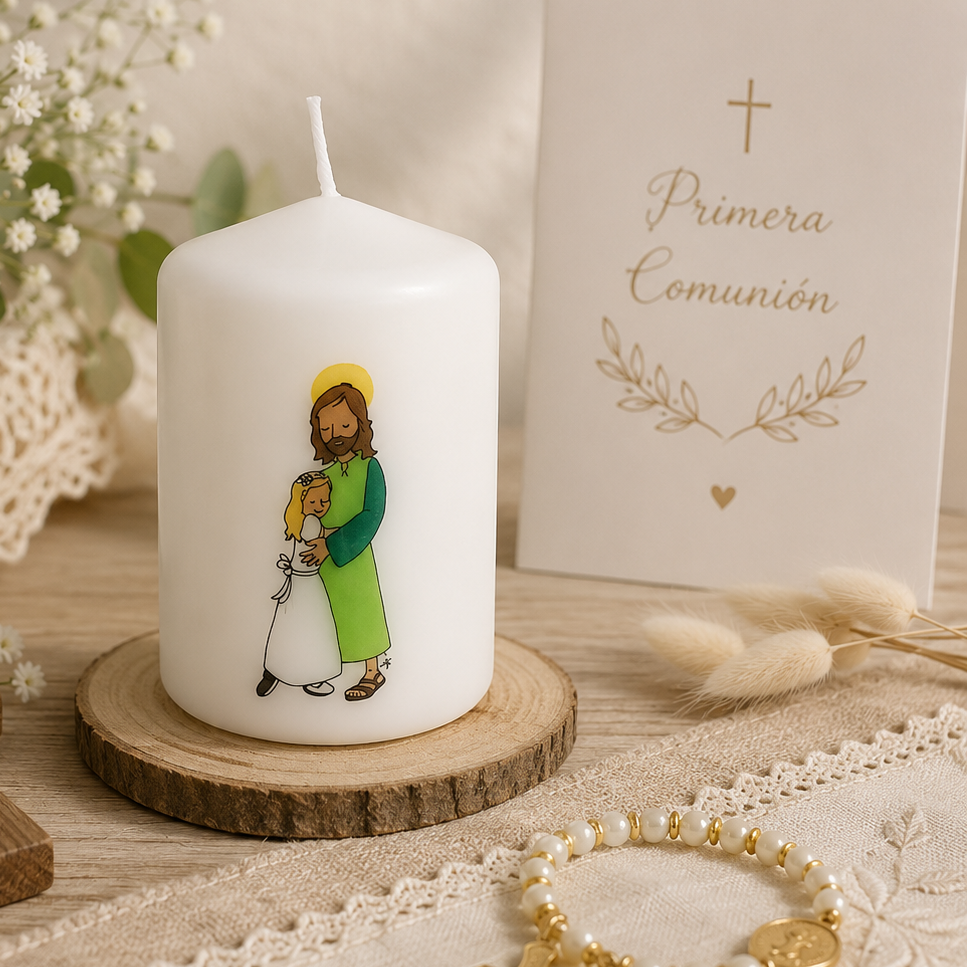 Velas personalizables de Primera Comunión